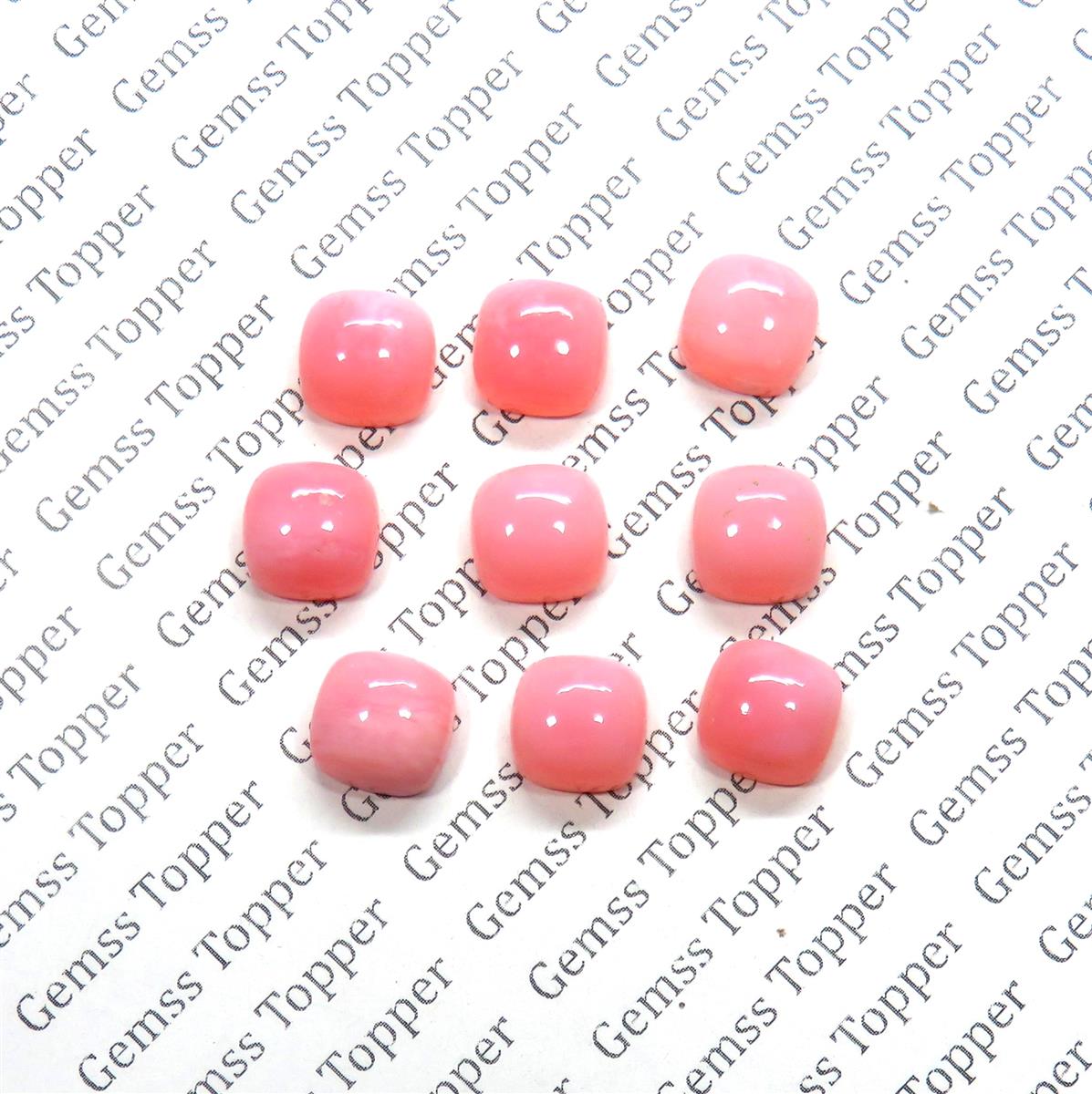 Pink Opal 10x10 mm Cushion Cabochon
